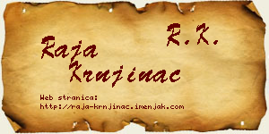 Raja Krnjinac vizit kartica